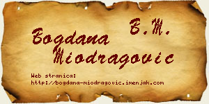 Bogdana Miodragović vizit kartica